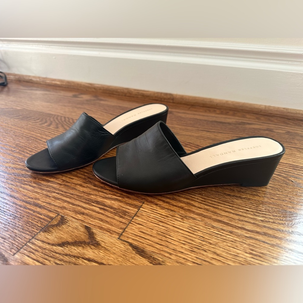 Loeffler Randall buttery soft slide sandals, size 8, black